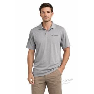 Columbia Men's Gray Short Sleeve Polo Shirt Size M
